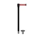 Montour Line Retractable Belt Removable Stanchion, 2ft Black Post  9ft. NoEn..Belt MX530R-BK-NOENRW-90